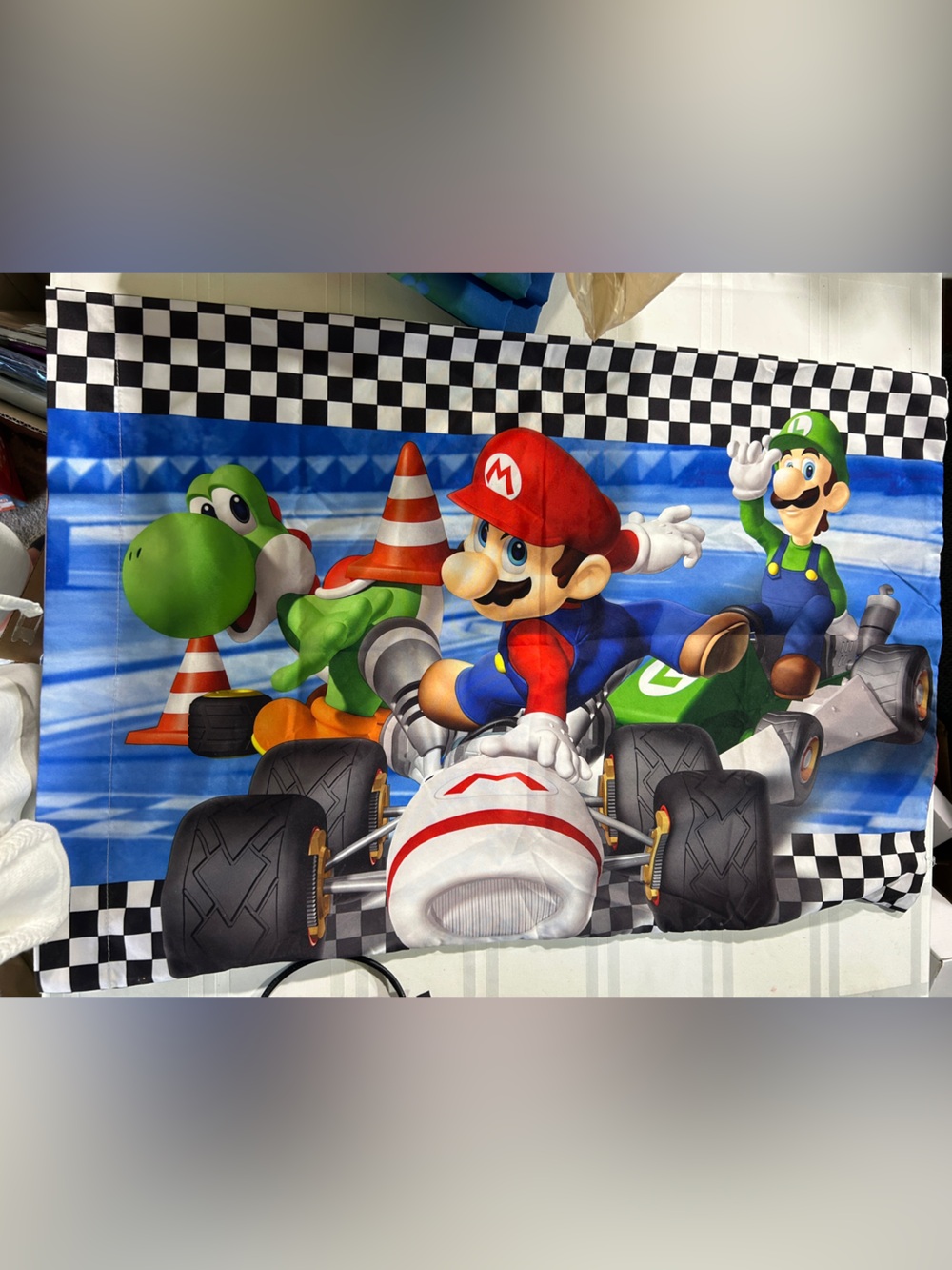 Nintendo Mario Kart Racing Sheet - Red, Blue, Green, Black, White